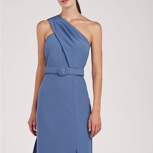 Kay Unger One-Shoulder Dress in Blue